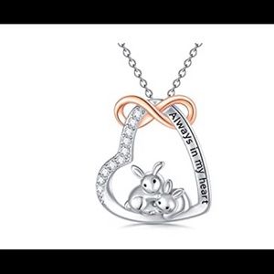 Sterling silver bunny necklace.